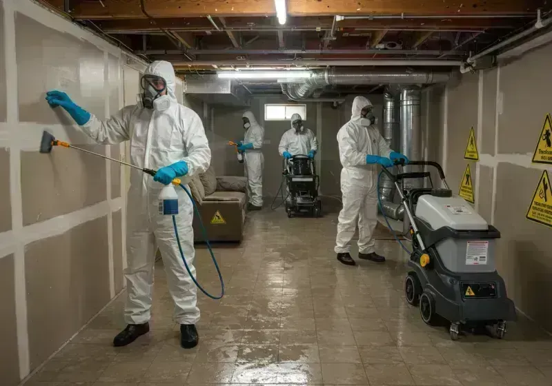 Basement Moisture Removal and Structural Drying process in Hooverson Heights, WV